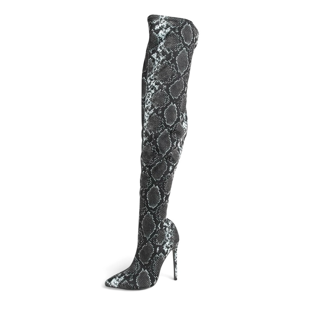 Snakeskin Over the Knee Boots